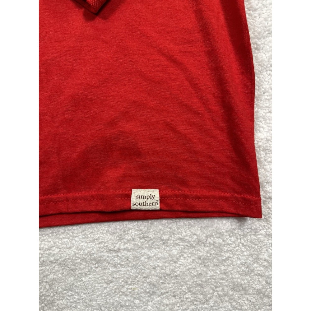 Simply Southern Shirt Womens Small Red Long Sleeve Santa Believe Christmas Tee - Picture 4 of 8